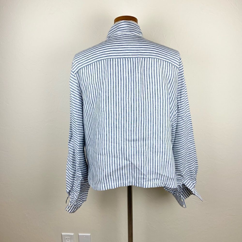 Frame Handkerchief Striped Linen Top - Picture 6 of 7
